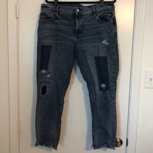 Patchwork, distressed Gap jeans